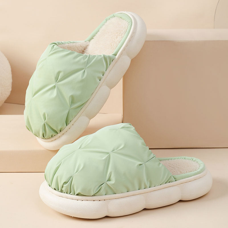 Plush Cotton Indoor Leisure Thick Bottom Waterproof Slippers