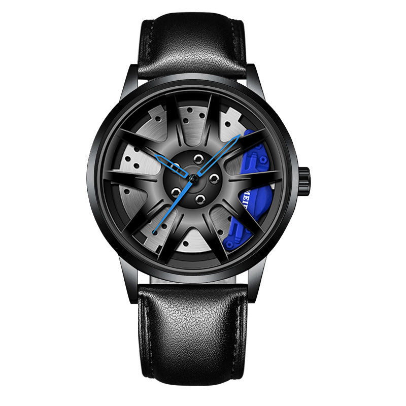 Montre à mouvement automatique pour homme avec placage sous vide et style roue