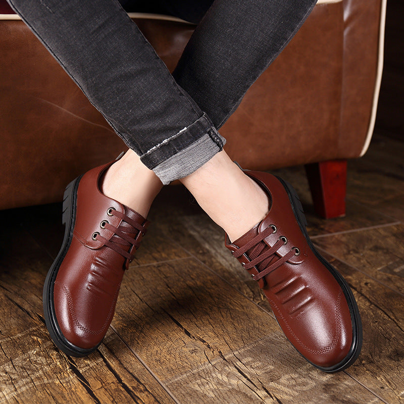 Men's Leather Shoes Fall Business Formal Wear Breathable Casual