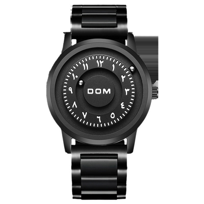 Montre à suspension magnétique pour homme avec bracelet en acier