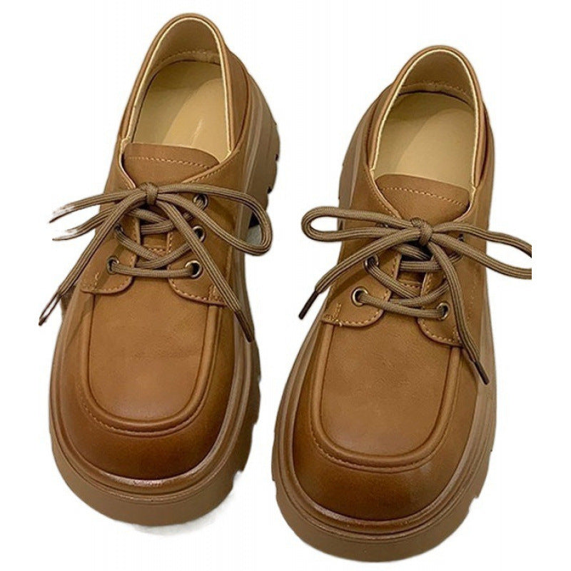 Retro New Versatile Platform Lace-up British Wind Shoes