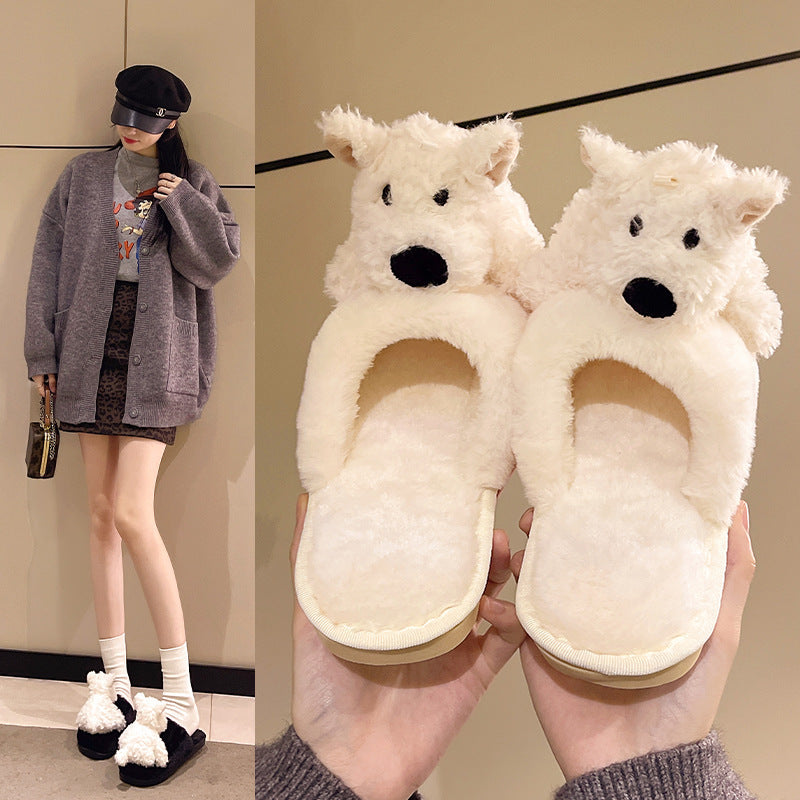 Cotton Slippers Female Puppy Doll Fluffy Slippers