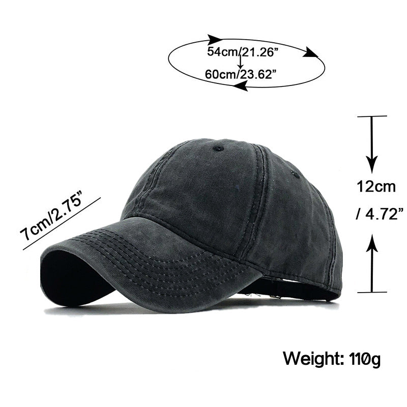 korean washed cotton distressed baseball hat