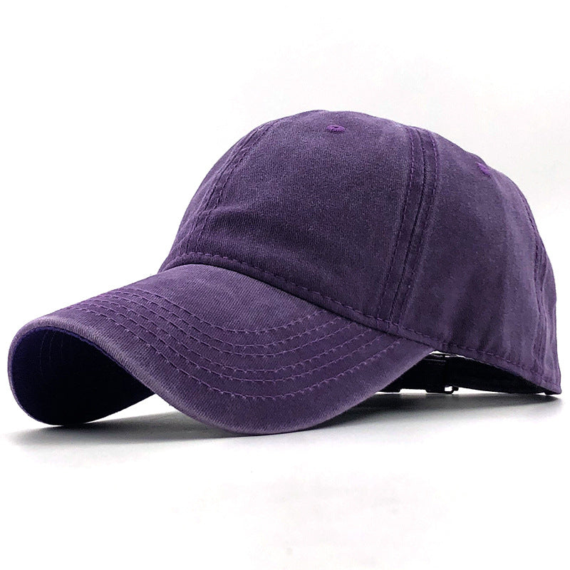 korean washed cotton distressed baseball hat