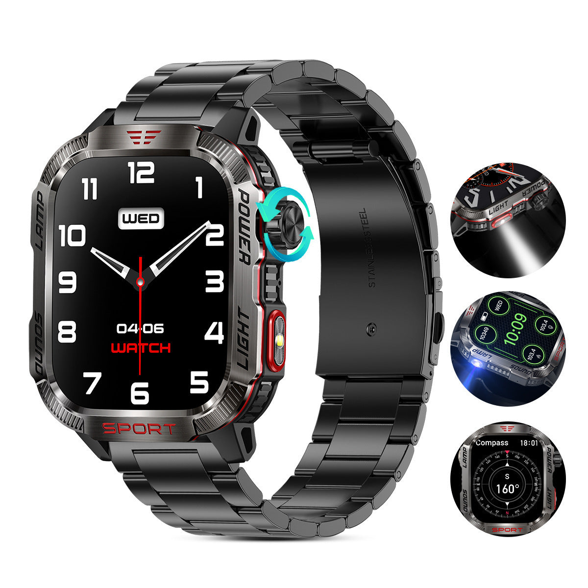 Montre intelligente HT29 Appel Bluetooth Fréquence cardiaque Pression artérielle Surveillance de la santé