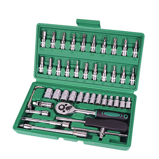 Car Repair Tool 46pcs Inch Socket Set Car Repair Tool Ratchet Torque Wrench Combo Tools Kit Auto Repairing Tool Set