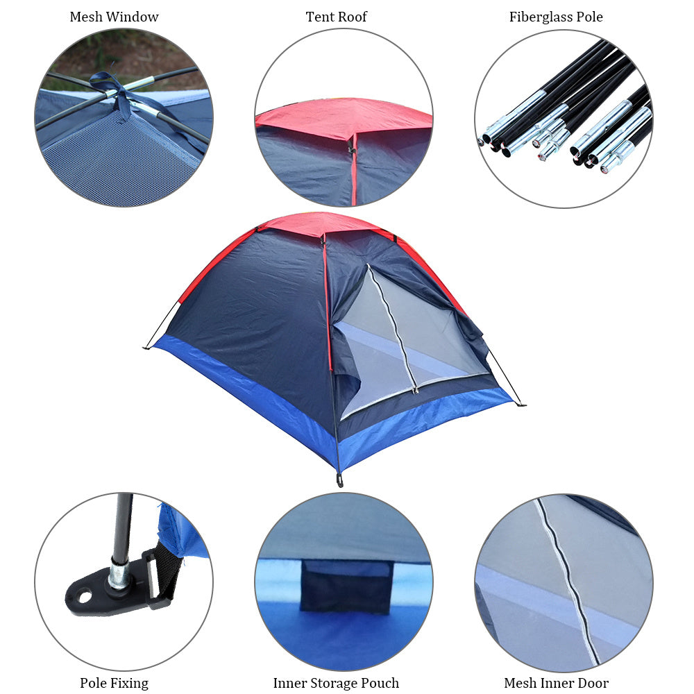 Tente de camping double couche simple pour couple en plein air