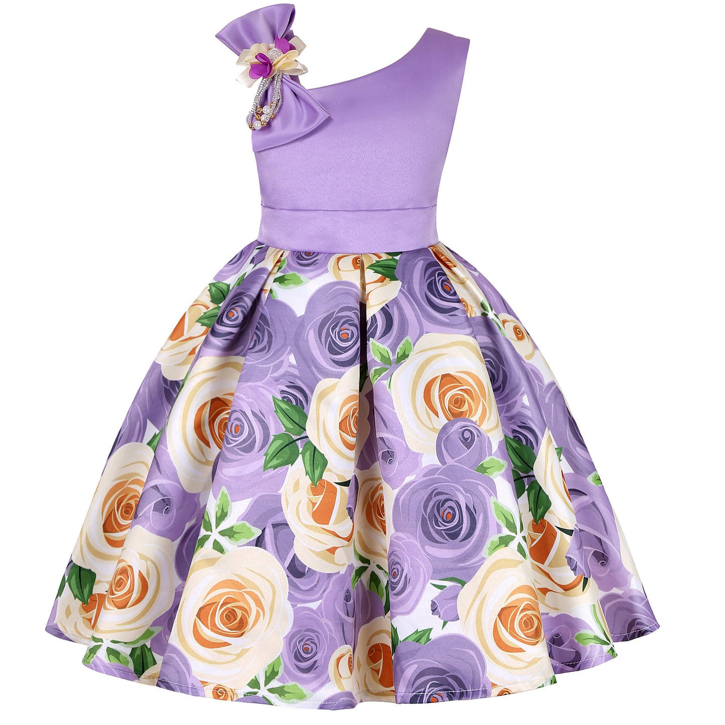 Girls' Dresses Girls' Princess Dresses Digital Print Children's Dresses