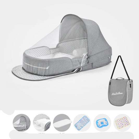 Baby Crib Multifunctional Folding Newborn Nest Toddler Bed Portable Sun Protection Mosquito Net Infant Camping Bed Travel Cot