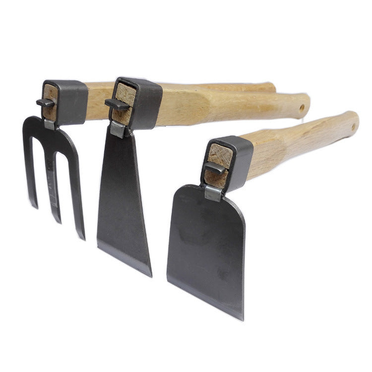 Short Wooden Handle Steel Carbon Garden Tool