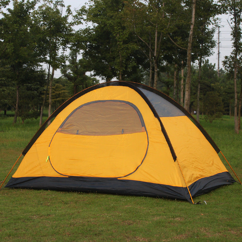 Tente de camping en plein air avec poteau en aluminium à double couche