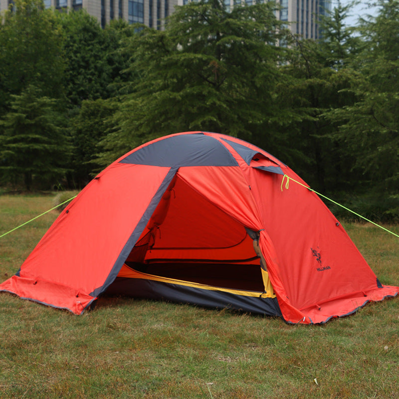 Tente de camping en plein air avec poteau en aluminium à double couche