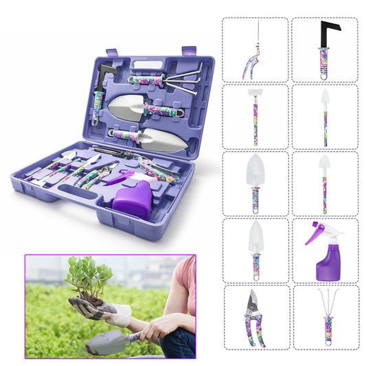 Camouflage Garden Tool Set Grafting Pruning Shovel Rake Stainless Steel Scissor Pruning Shears Spray Bottle Garden Tools Kit