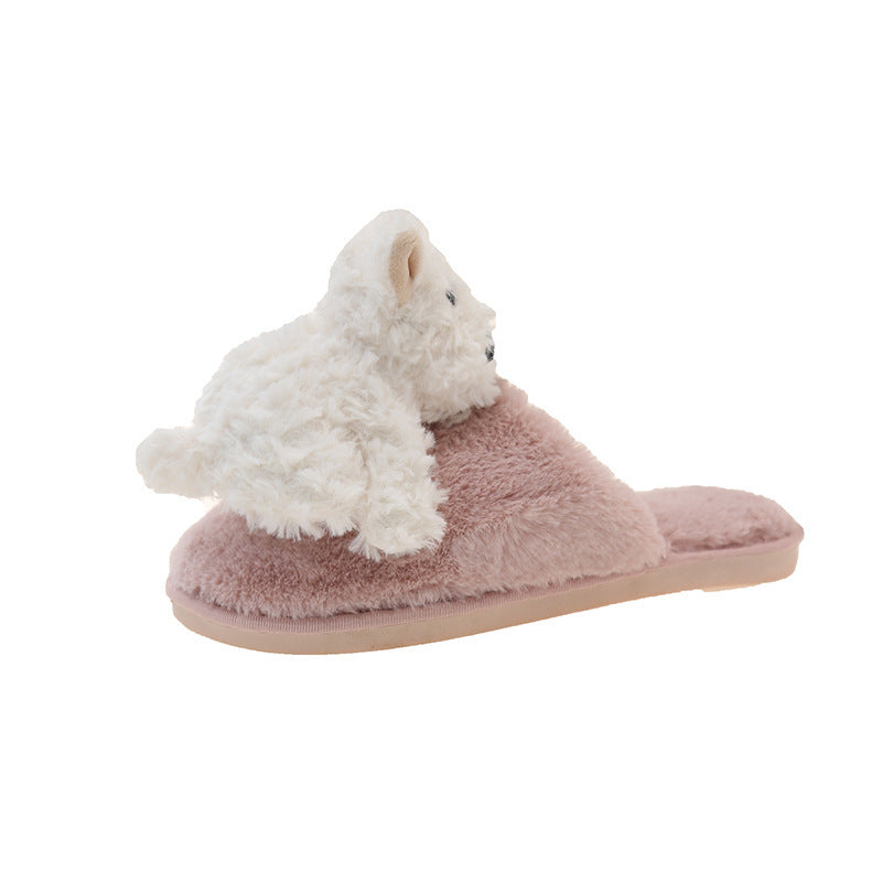 Cotton Slippers Female Puppy Doll Fluffy Slippers