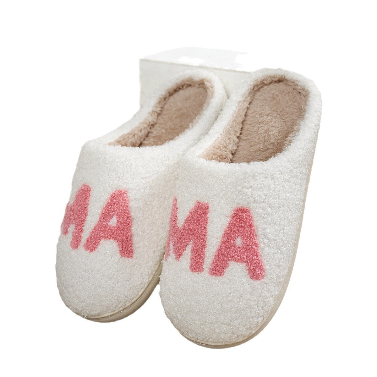 Chaussons en coton pelucheux cadeau de Noël MAMA