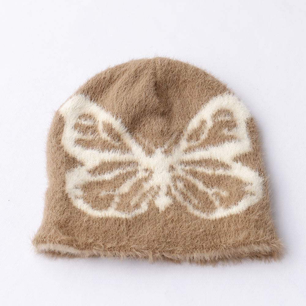 Fashion Cold-proof Warm And Cute Versatile Adult Printed Butterfly Jacquard Woolen Cap