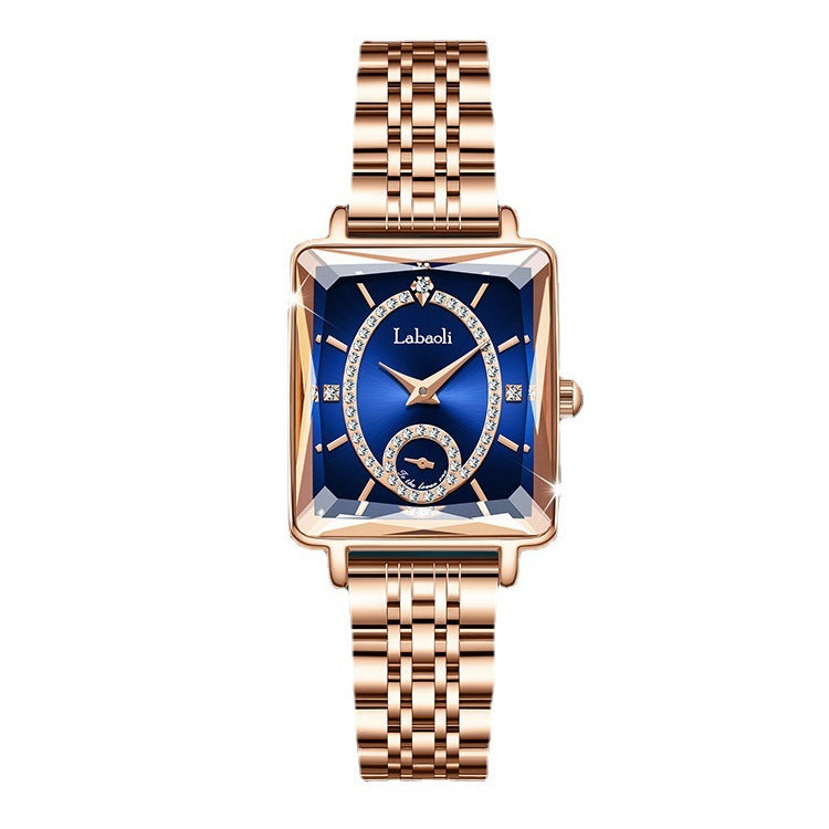 Montre à quartz carrée pour femme, légère et luxueuse