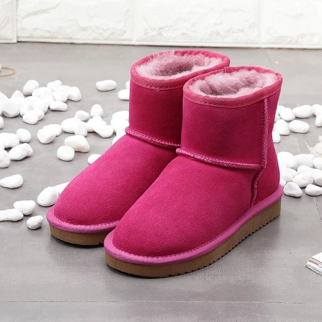 Women's Snow Short Flat Bottom Fleece-lined Cotton Boots