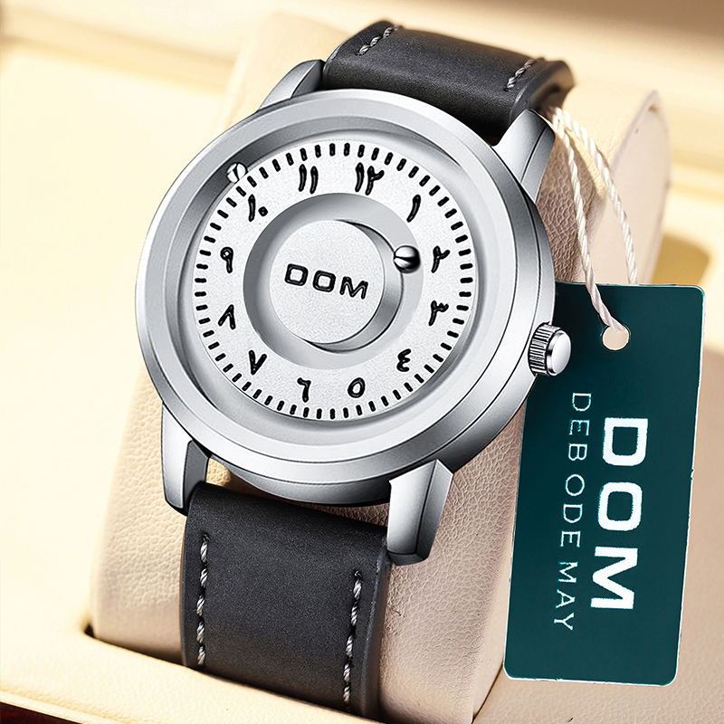 Montre à suspension magnétique pour homme avec bracelet en acier