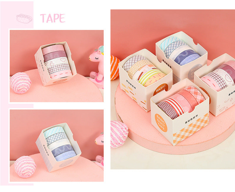 Card Lover 5 Rolls Basic Series Journal Colourful Washi Tape Scrapbooking Morandi Color Masking Tape Journaling Material