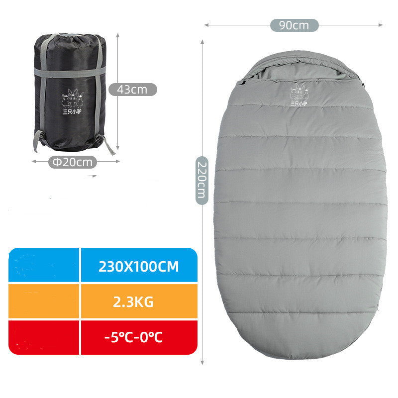 Sac de couchage adulte camping extérieur adulte hiver épaississement protection contre le froid simple élargissement