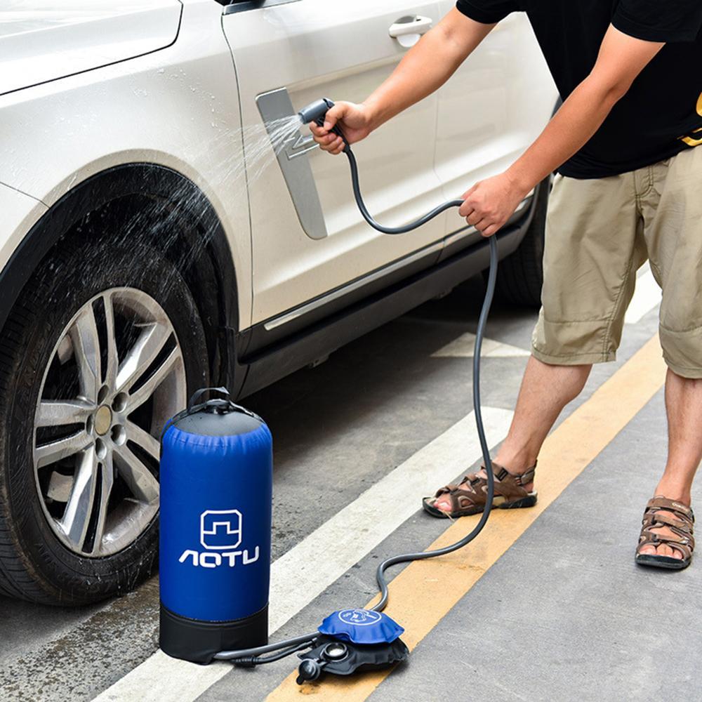 Sac de douche d'extérieur portable à pression