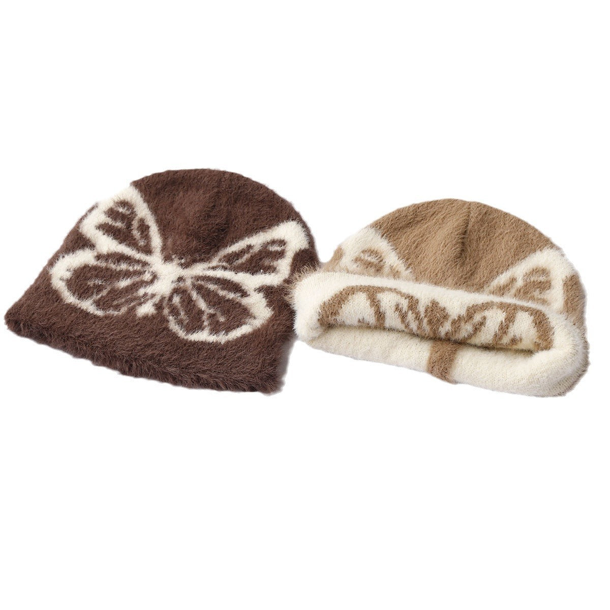 Fashion Cold-proof Warm And Cute Versatile Adult Printed Butterfly Jacquard Woolen Cap