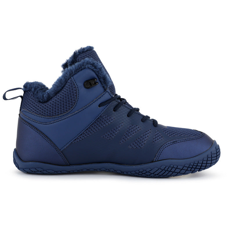 Outdoors Breathable Five-finger Couple Cotton-padded Shoes With Velvet Snow Boots