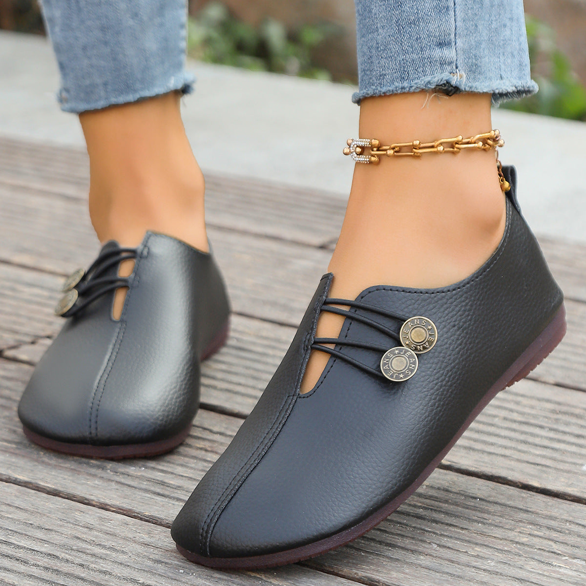 New Soft Leather Casual Autumn Low-cut Simple Plus Size Women's Shoes