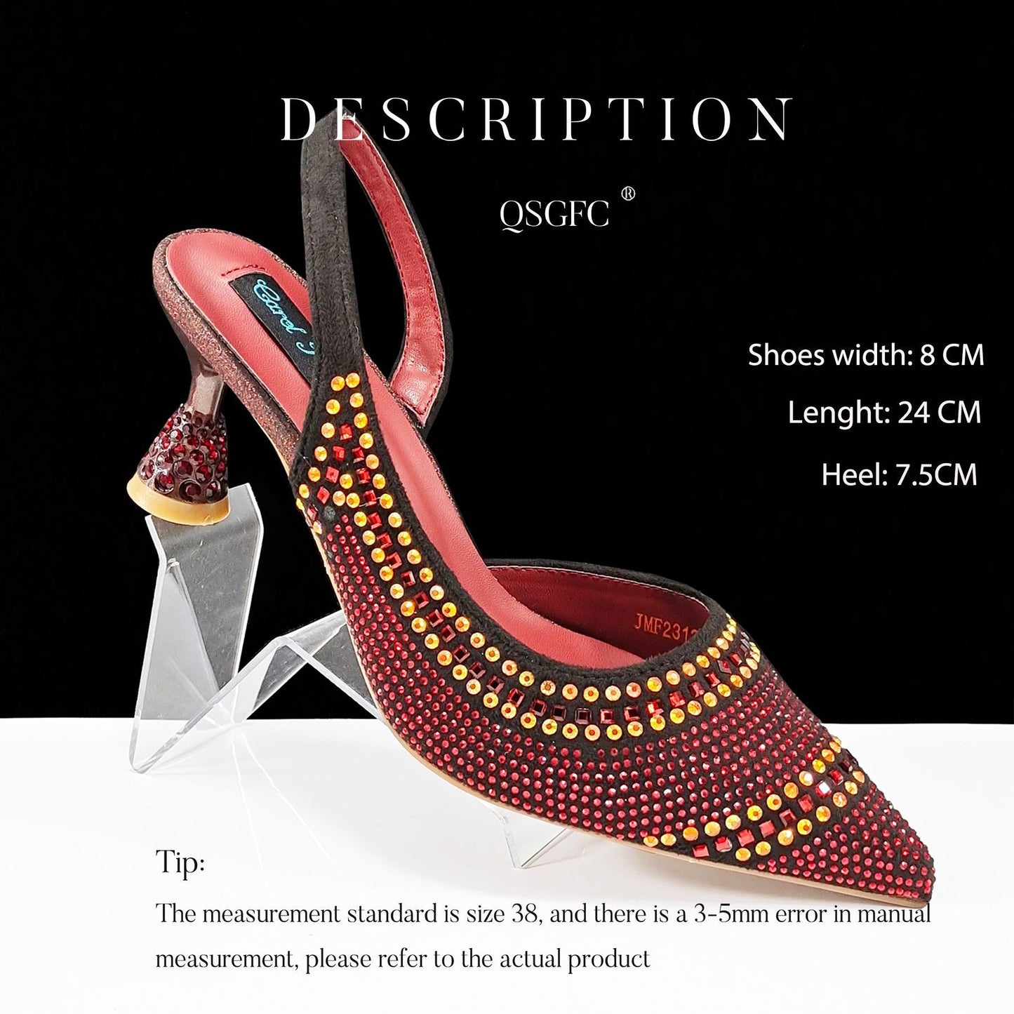 Fashion Simple Pointed Striped Hot Drilling Women Low-cut High Heels