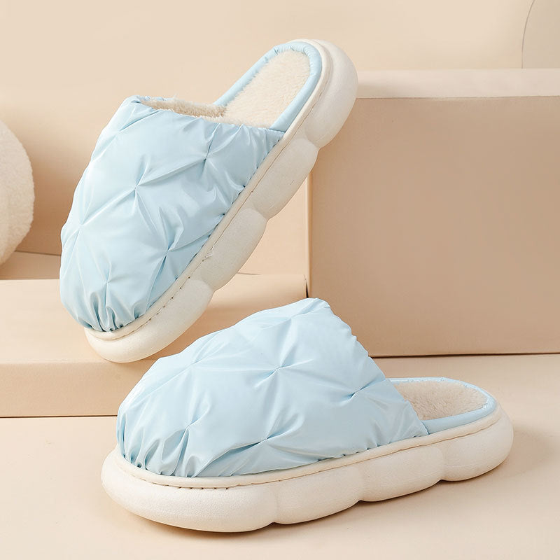 Plush Cotton Indoor Leisure Thick Bottom Waterproof Slippers