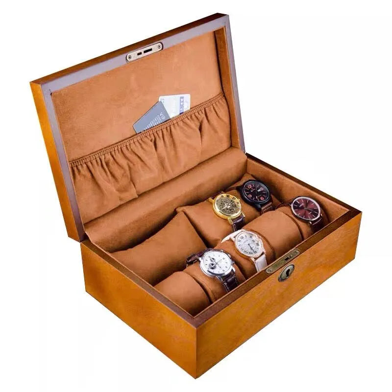 Boîte de rangement pour montres en bois massif à 10 compartiments, boîte de rangement de luxe pour montres en bois massif, présentoir de montres, support de montre pour hommes, boîtes cadeaux