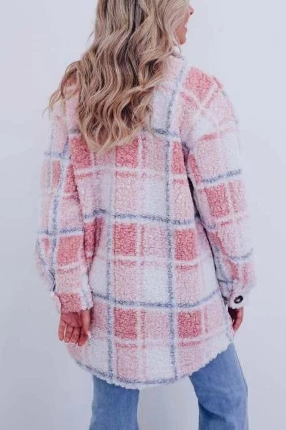 Veste d'hiver à carreaux multicolores pour femme, manteau chaud à manches longues et à la mode