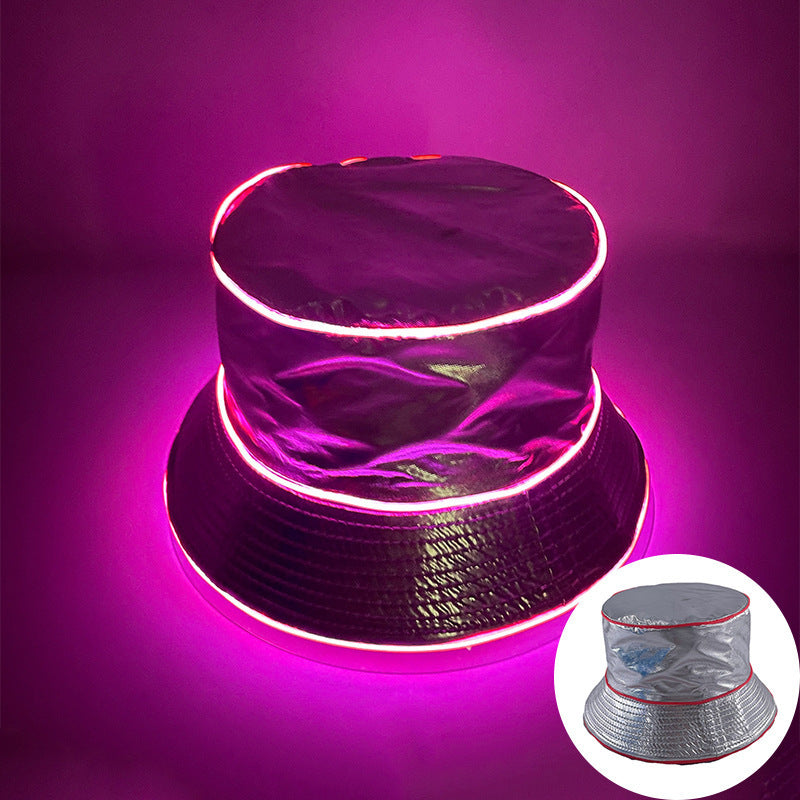 Bar Disco Glowing Bucket Hat Halloween Party LED Light