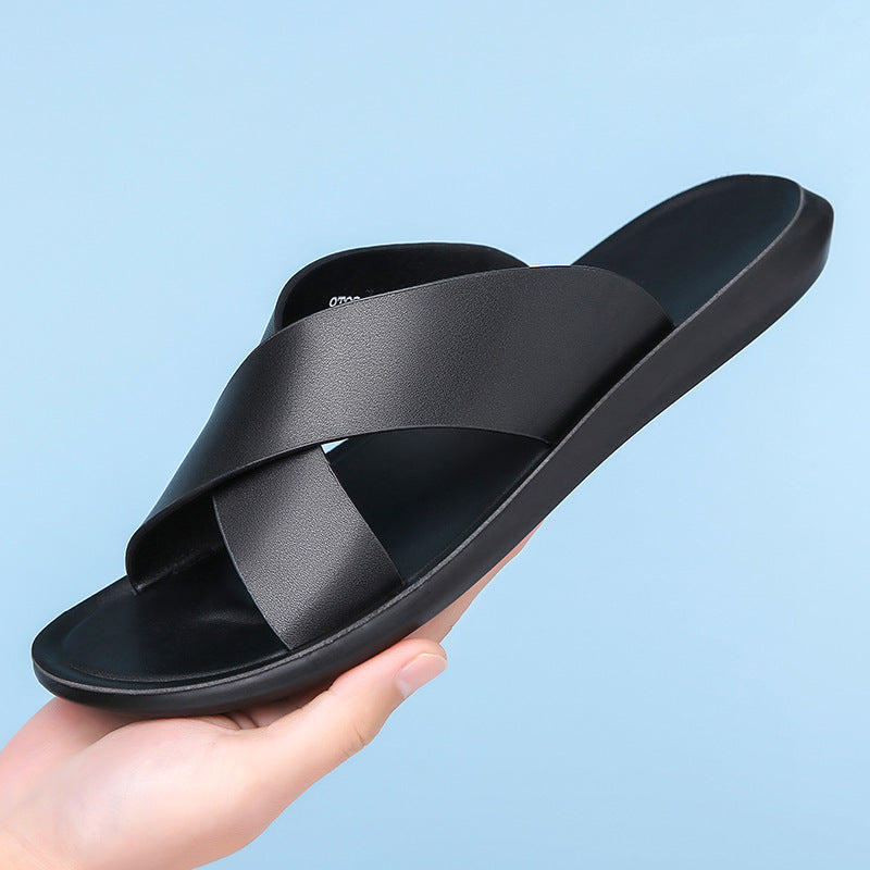 Men's Leather Summer Casual Slippers