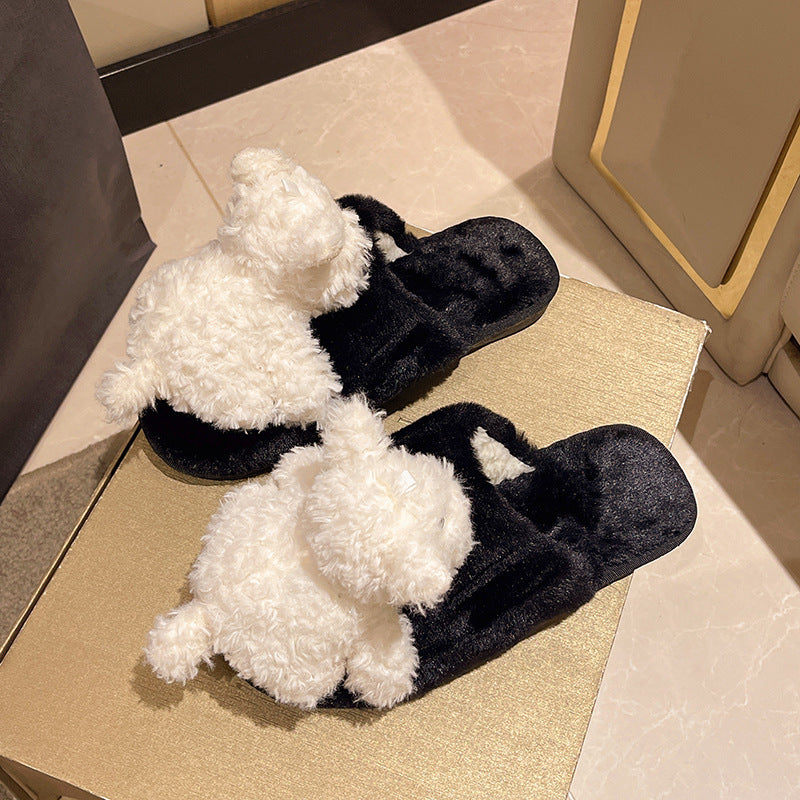 Cotton Slippers Female Puppy Doll Fluffy Slippers