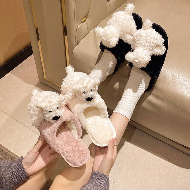 Cotton Slippers Female Puppy Doll Fluffy Slippers