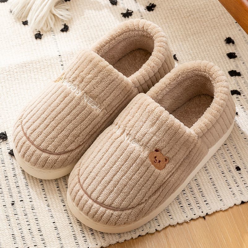 Ankle Wrap Cotton Slippers Women's Winter New Thick Bottom Home Indoor Non-slip Plus Velvet Warm