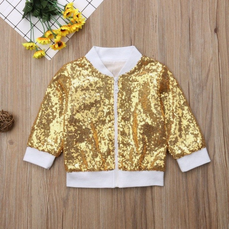 Clothes Children Kids Jacket Coat Baby Girl Girls White Gold