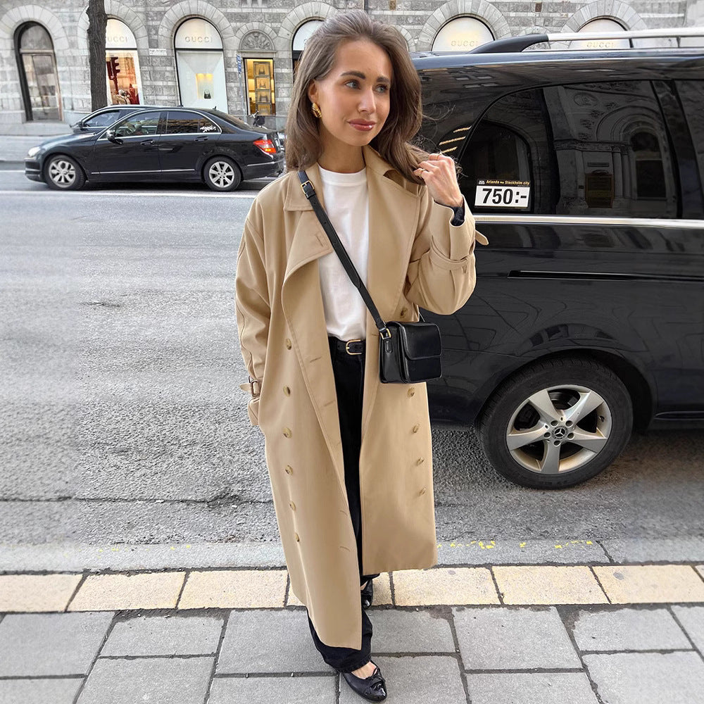 Trench-coat croisé kaki