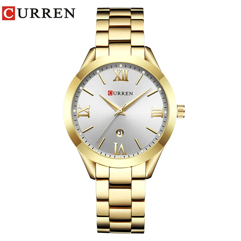 CURREN Watch Women Top Brand Quartz Female Bracelet Watches Stainless Steel Wrist Watch for Ladies Reloj Mujer Gift Rose Gold