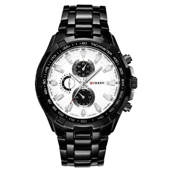 Montre à quartz pour homme avec ceinture en acier