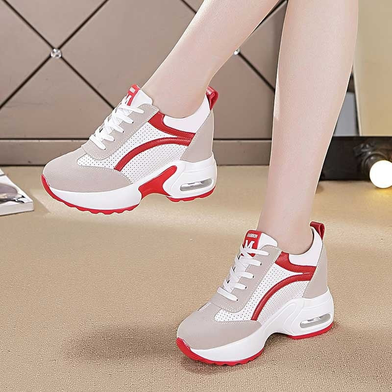 Women's Platform Wedge Lace-up Casual Low-top Shoes