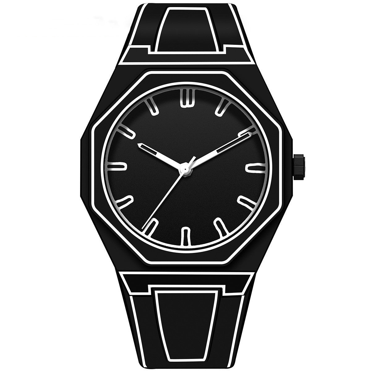 Montre à quartz étanche pour homme avec cadran en silicone