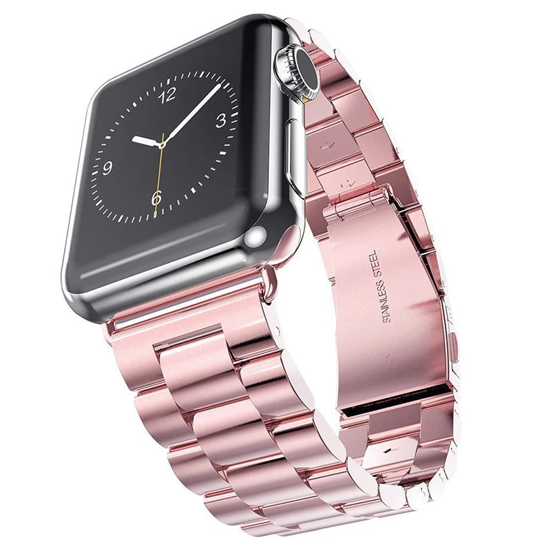 حزام من الفولاذ المقاوم للصدأ لساعة Apple Watch مقاس 42 مم و38 مم، سوار معدني لساعة iWatch Series 4 و5 و6 وSE و7 و8 و44 مم و40 مم و41 مم و45 مم و49 مم Ultra