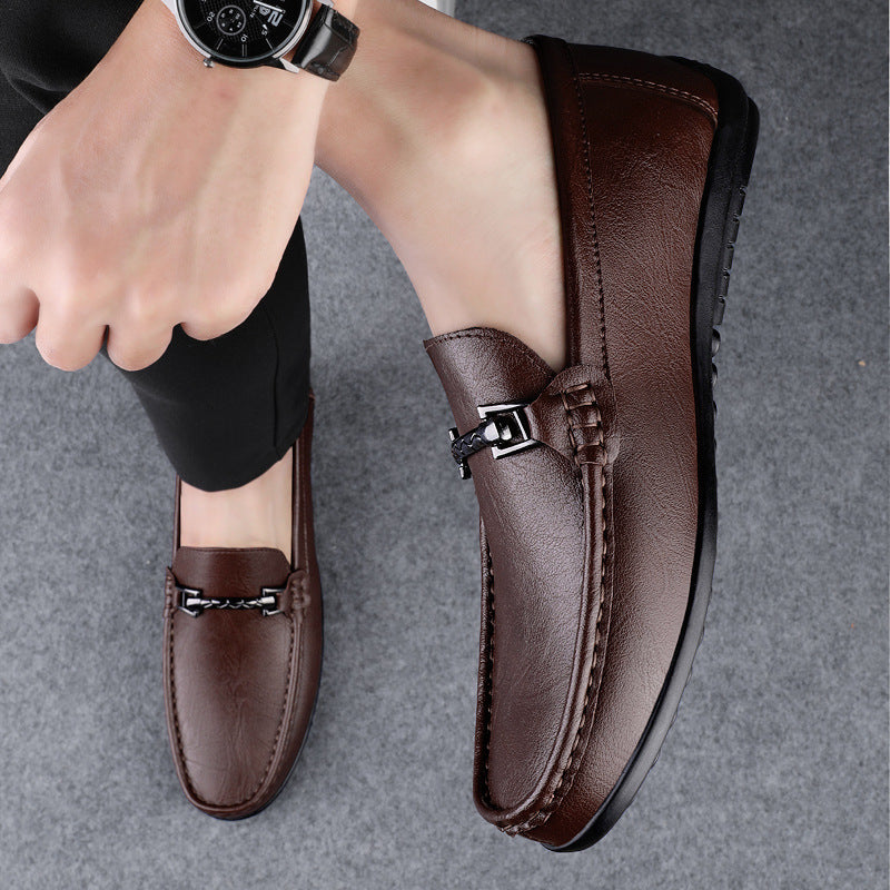 Men's One Pedal Genuine Leather High-grade Soft Soled Flats Casual