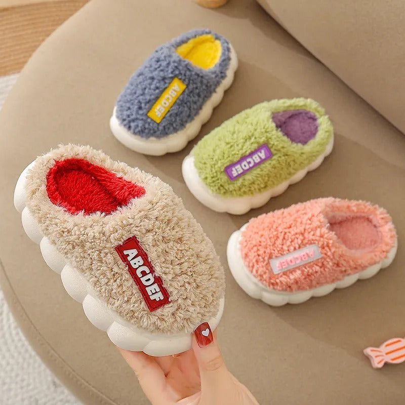 Children's Cotton Slippers With Simple Soft Sole