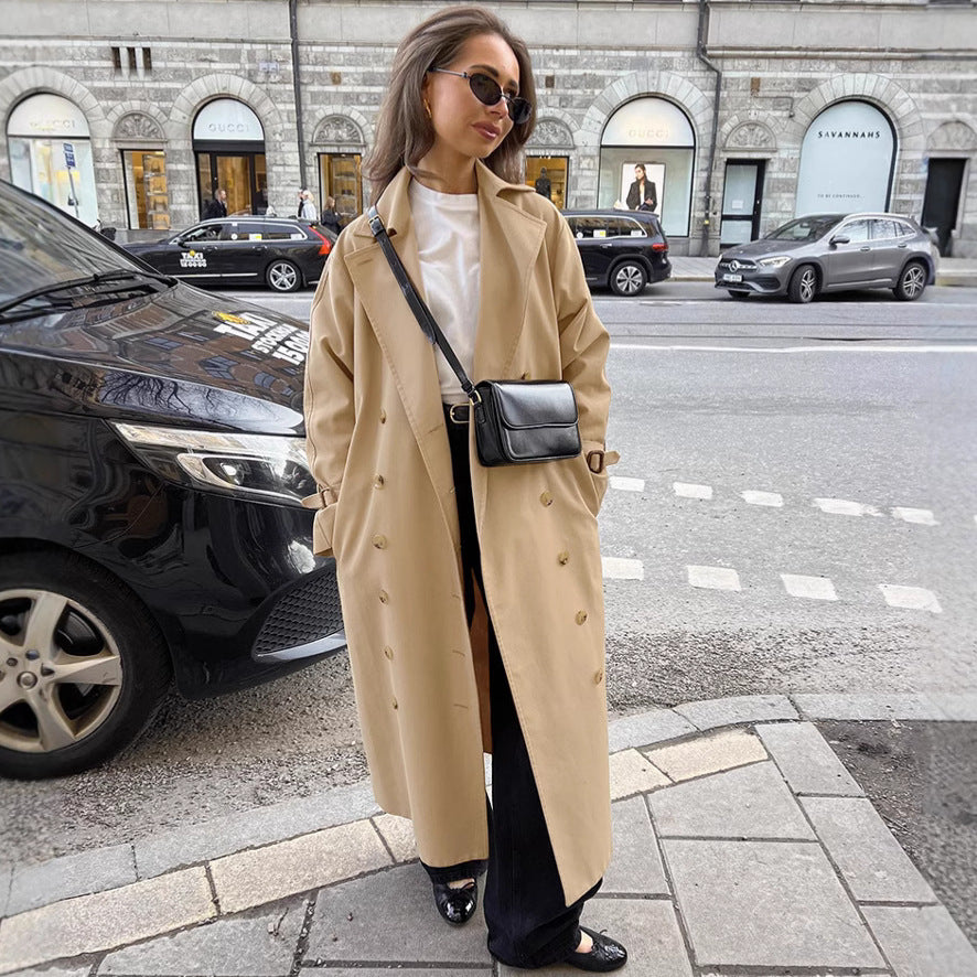 Trench-coat croisé kaki