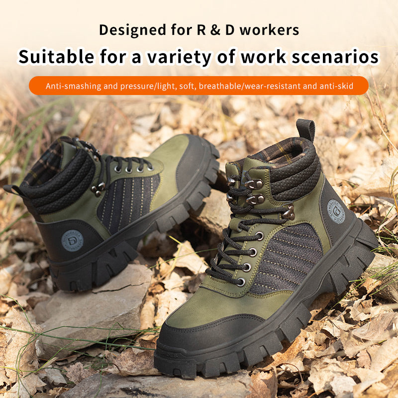 Men's Safety And Comfort Work Anti Smashing Safety Shoes