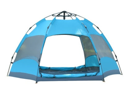 Automatic Hexagonal Tent Multi-Person Double-Layer Outdoor Camping Rain Tent